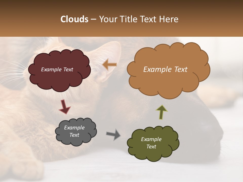 A Dog And A Cat Laying Next To Each Other PowerPoint Template