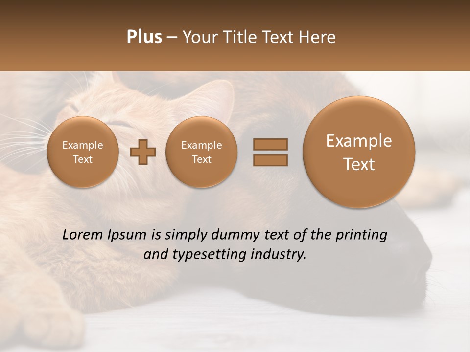 A Dog And A Cat Laying Next To Each Other PowerPoint Template