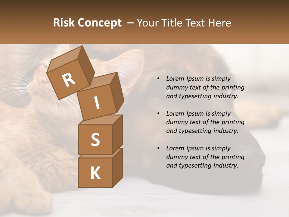 A Dog And A Cat Laying Next To Each Other PowerPoint Template