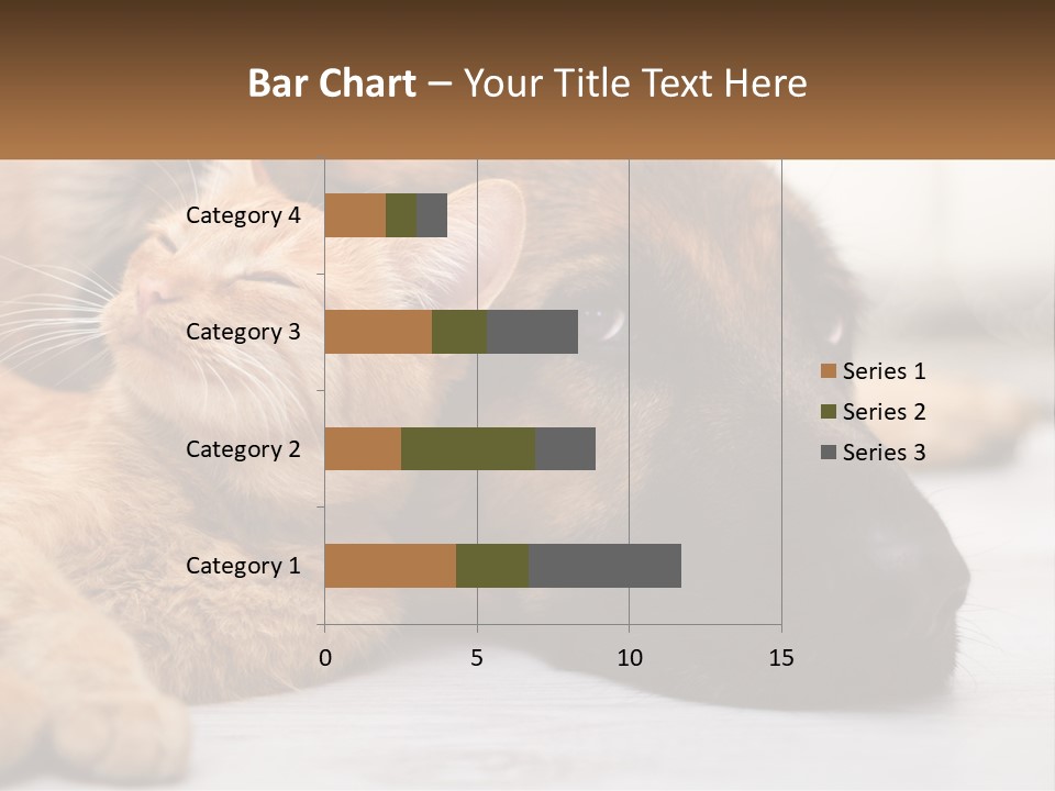 A Dog And A Cat Laying Next To Each Other PowerPoint Template