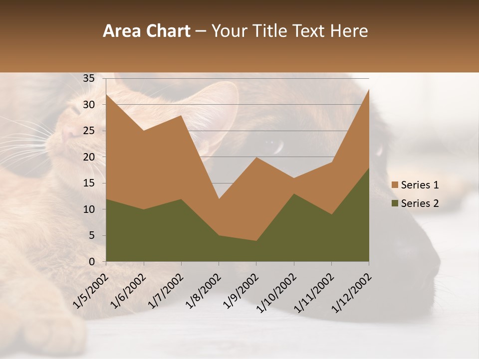 A Dog And A Cat Laying Next To Each Other PowerPoint Template