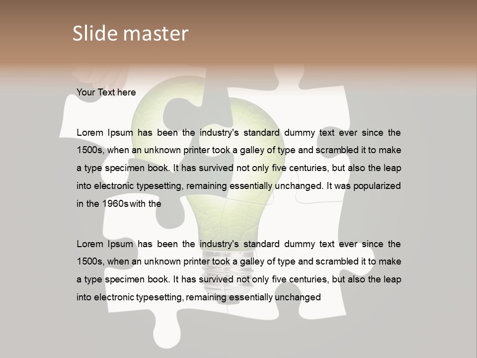 A Person Holding A Piece Of Puzzle With A Light Bulb PowerPoint Template