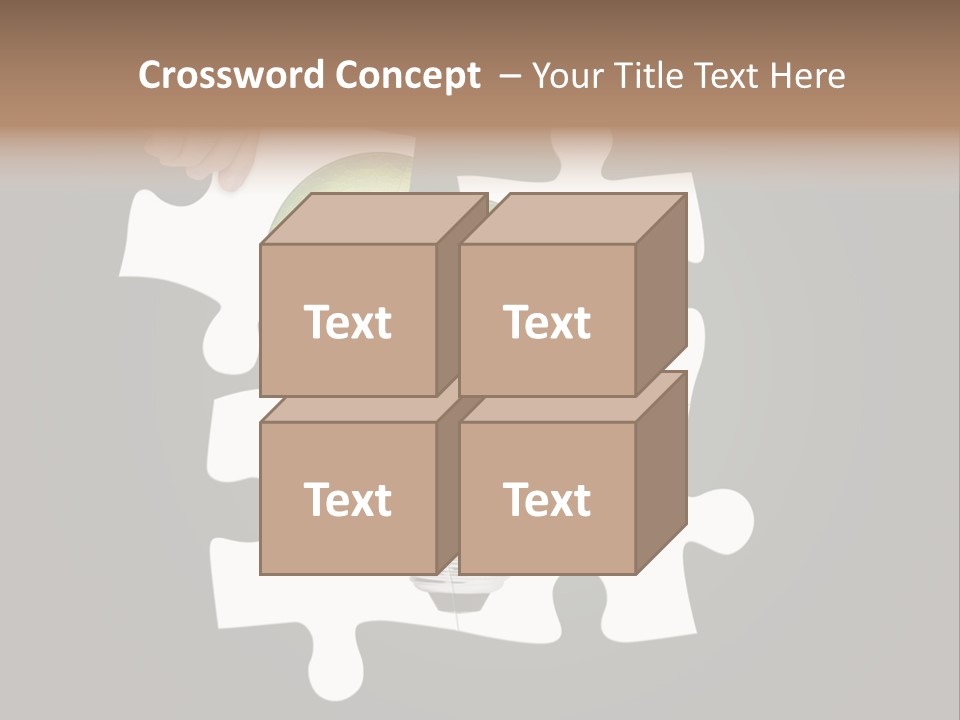 A Person Holding A Piece Of Puzzle With A Light Bulb PowerPoint Template