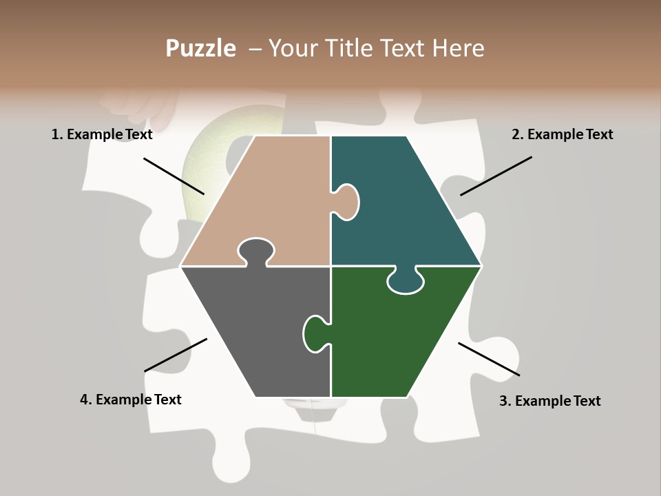 A Person Holding A Piece Of Puzzle With A Light Bulb PowerPoint Template