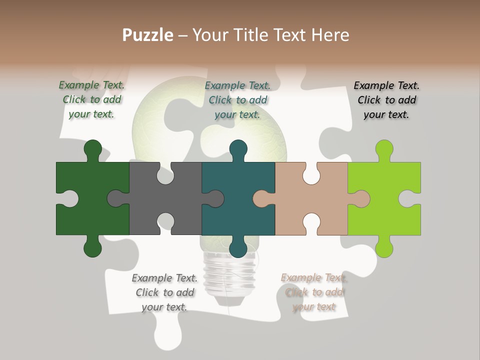 A Person Holding A Piece Of Puzzle With A Light Bulb PowerPoint Template