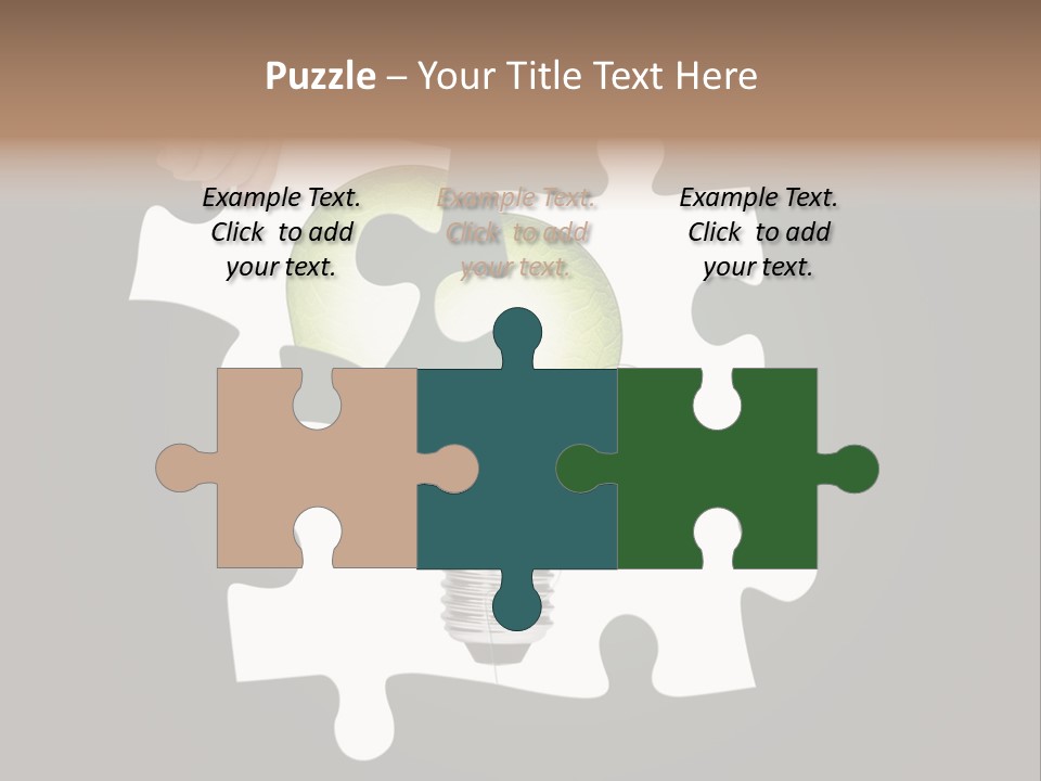 A Person Holding A Piece Of Puzzle With A Light Bulb PowerPoint Template