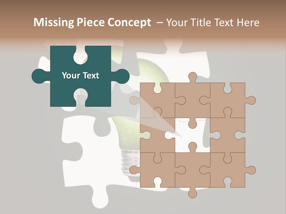 A Person Holding A Piece Of Puzzle With A Light Bulb PowerPoint Template