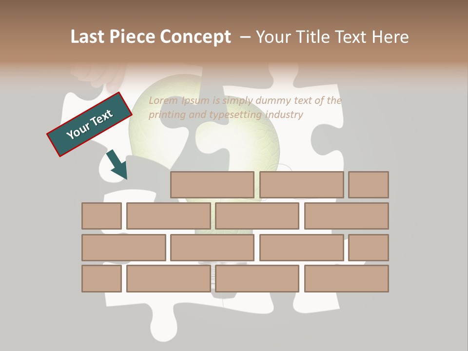 A Person Holding A Piece Of Puzzle With A Light Bulb PowerPoint Template