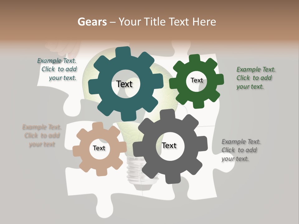 A Person Holding A Piece Of Puzzle With A Light Bulb PowerPoint Template