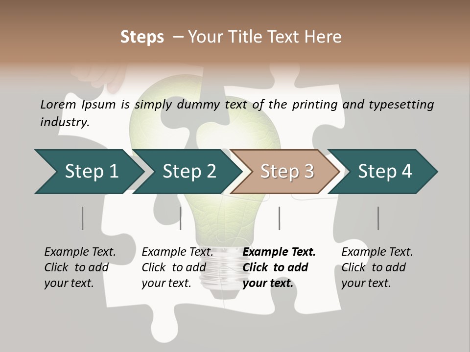 A Person Holding A Piece Of Puzzle With A Light Bulb PowerPoint Template