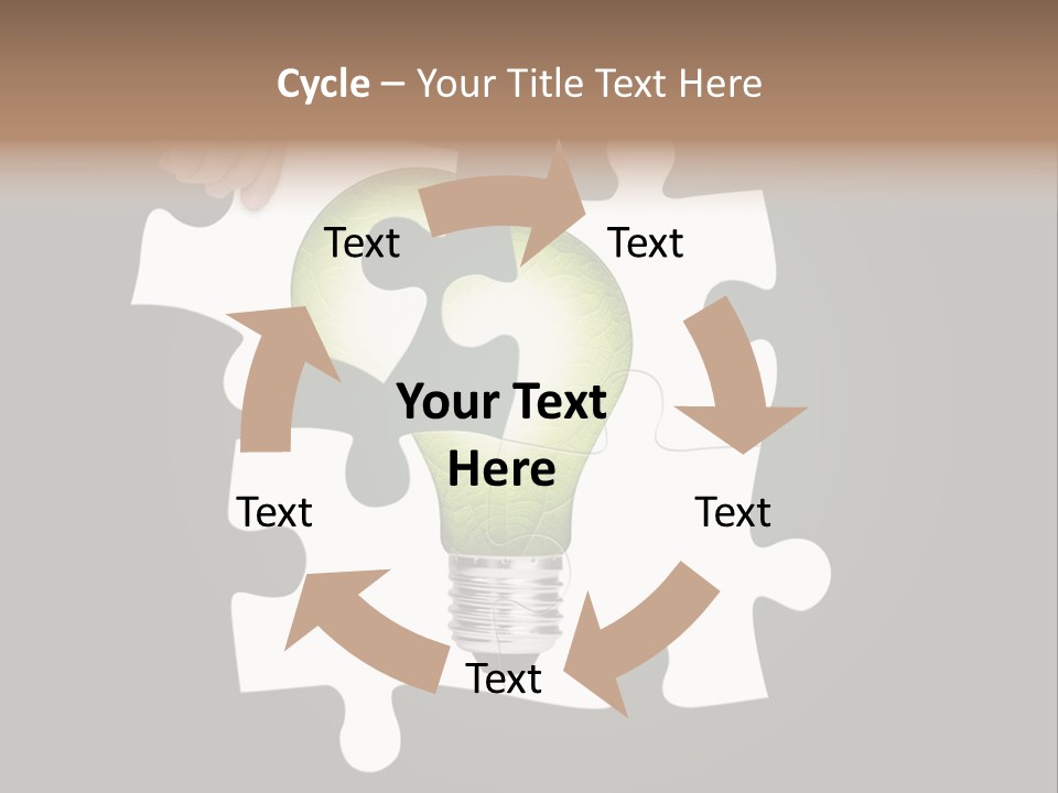 A Person Holding A Piece Of Puzzle With A Light Bulb PowerPoint Template