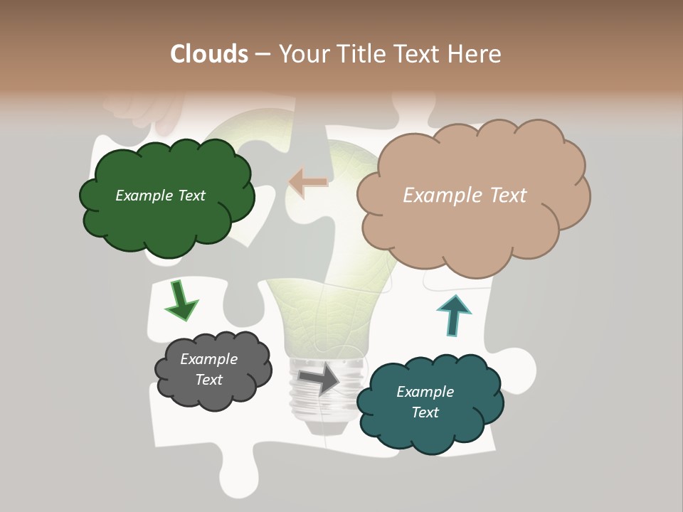 A Person Holding A Piece Of Puzzle With A Light Bulb PowerPoint Template