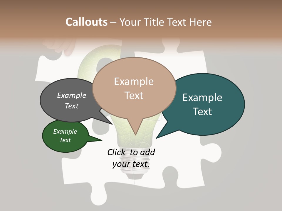 A Person Holding A Piece Of Puzzle With A Light Bulb PowerPoint Template