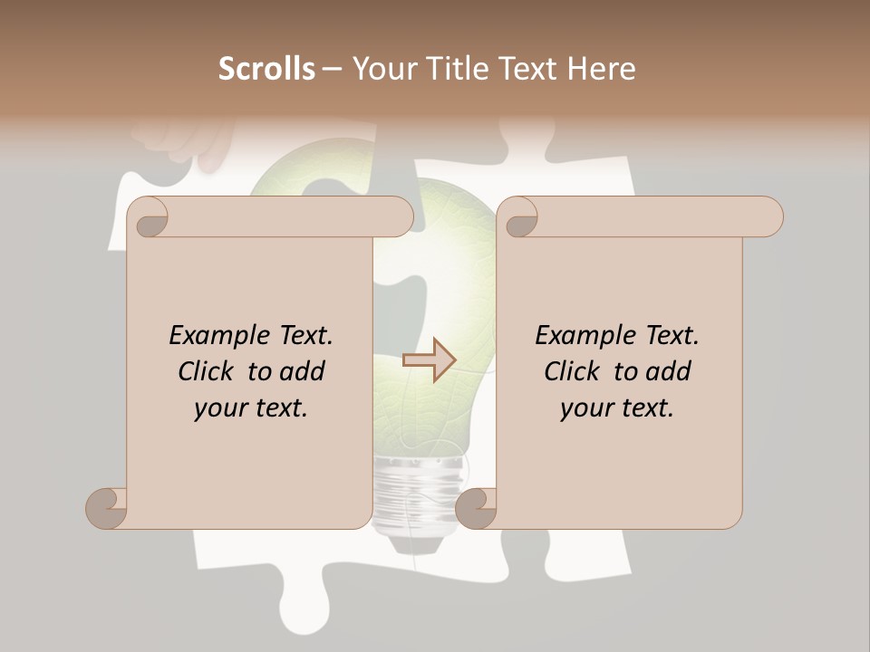 A Person Holding A Piece Of Puzzle With A Light Bulb PowerPoint Template