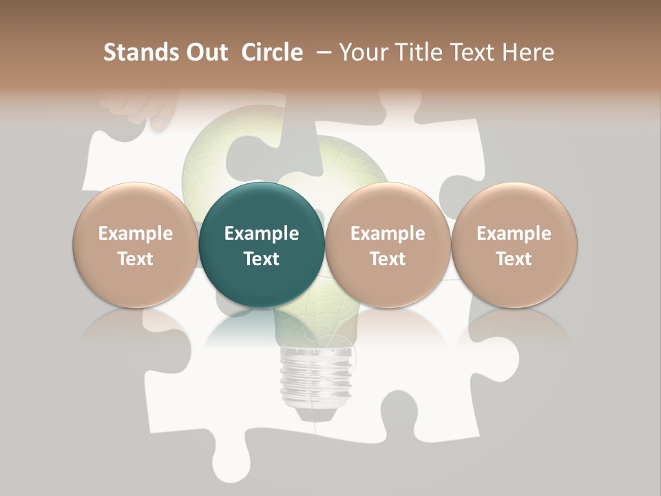 A Person Holding A Piece Of Puzzle With A Light Bulb PowerPoint Template
