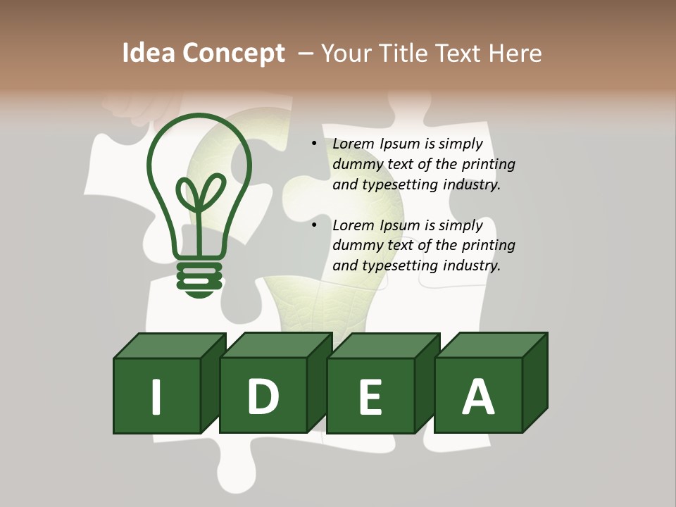 A Person Holding A Piece Of Puzzle With A Light Bulb PowerPoint Template