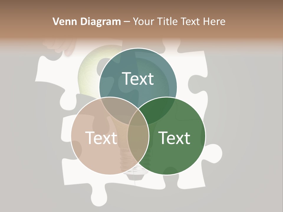 A Person Holding A Piece Of Puzzle With A Light Bulb PowerPoint Template