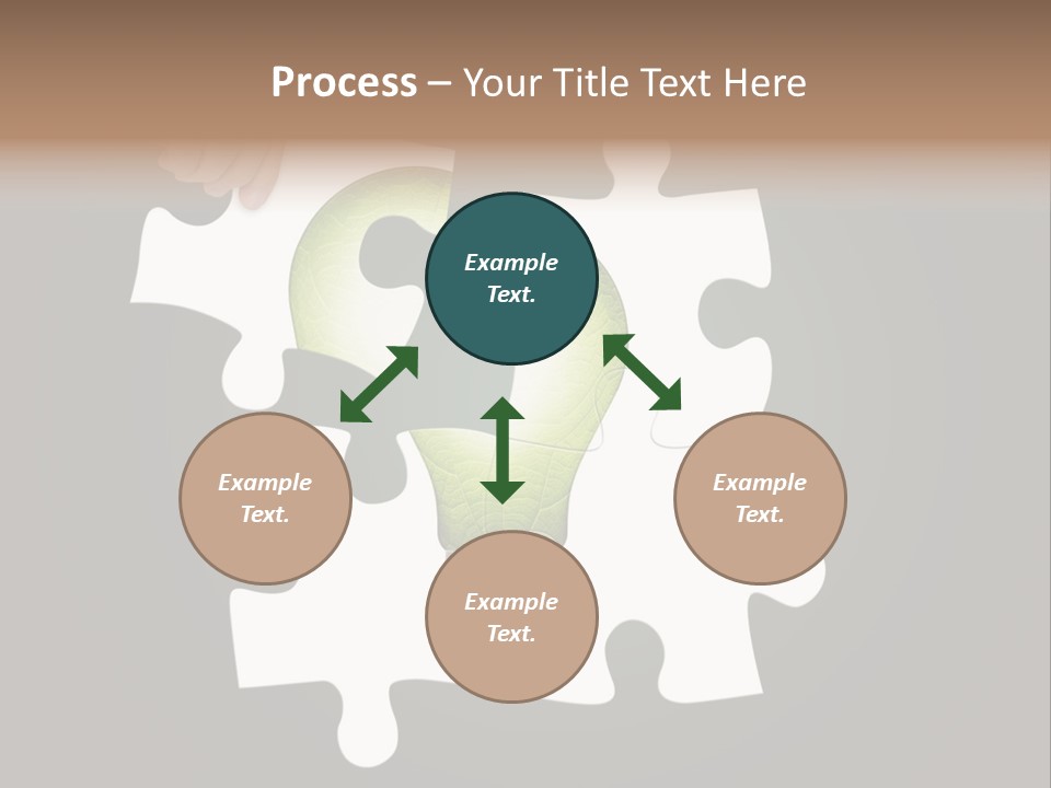 A Person Holding A Piece Of Puzzle With A Light Bulb PowerPoint Template