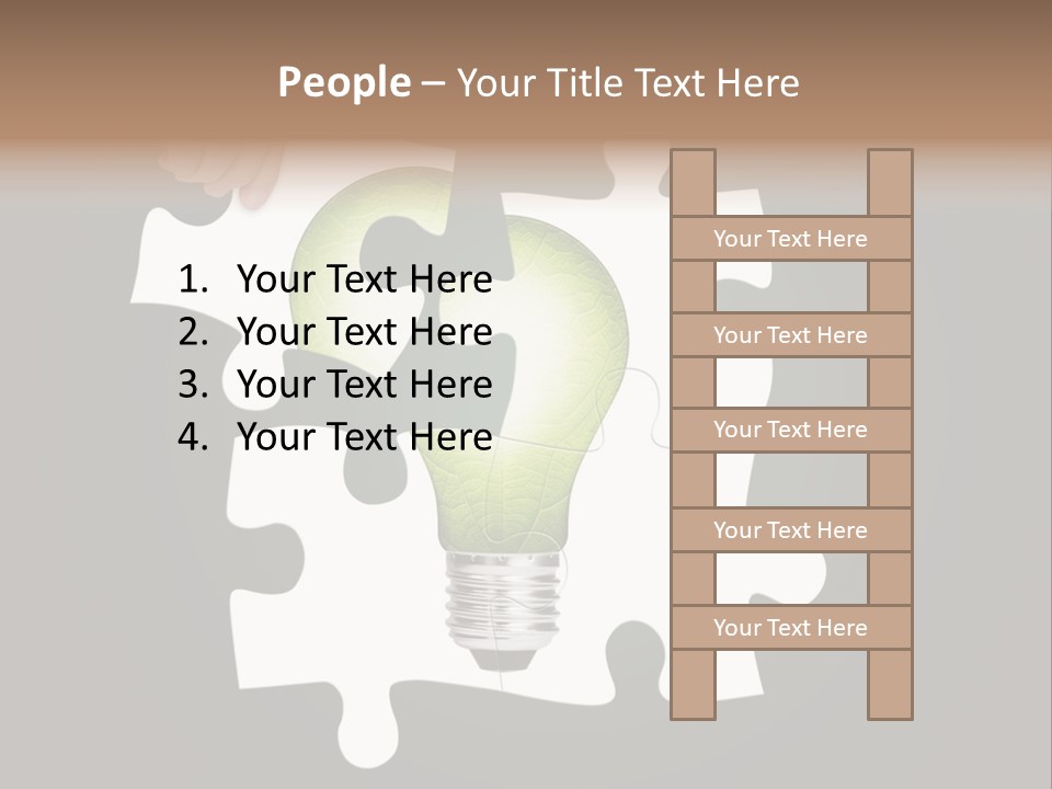 A Person Holding A Piece Of Puzzle With A Light Bulb PowerPoint Template