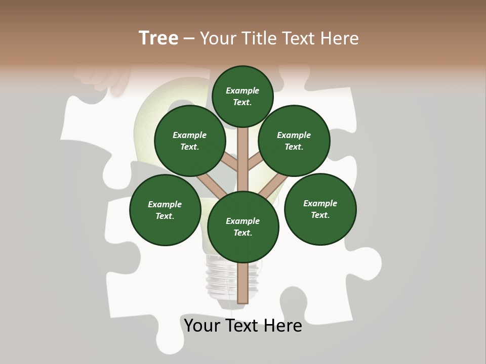 A Person Holding A Piece Of Puzzle With A Light Bulb PowerPoint Template