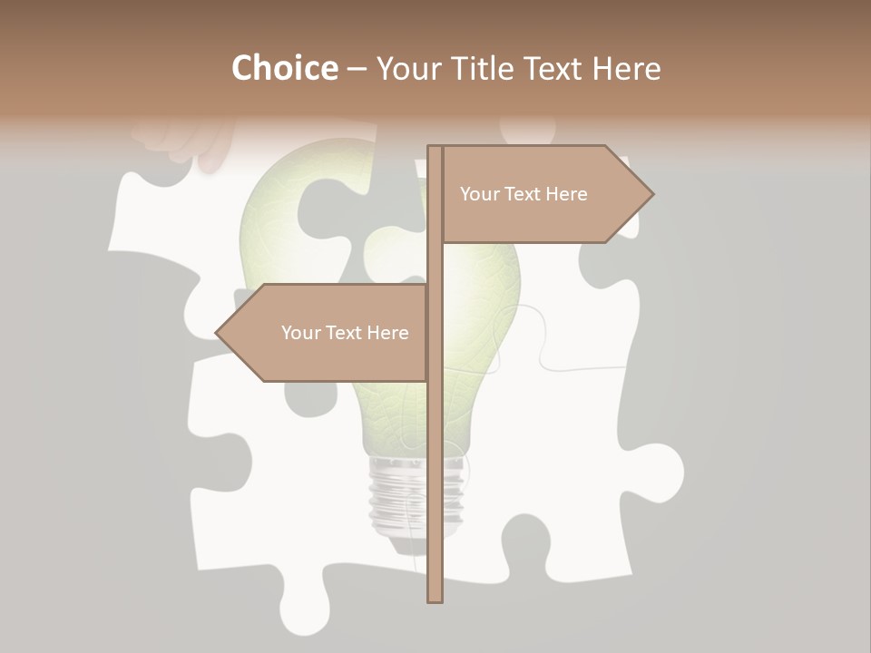 A Person Holding A Piece Of Puzzle With A Light Bulb PowerPoint Template