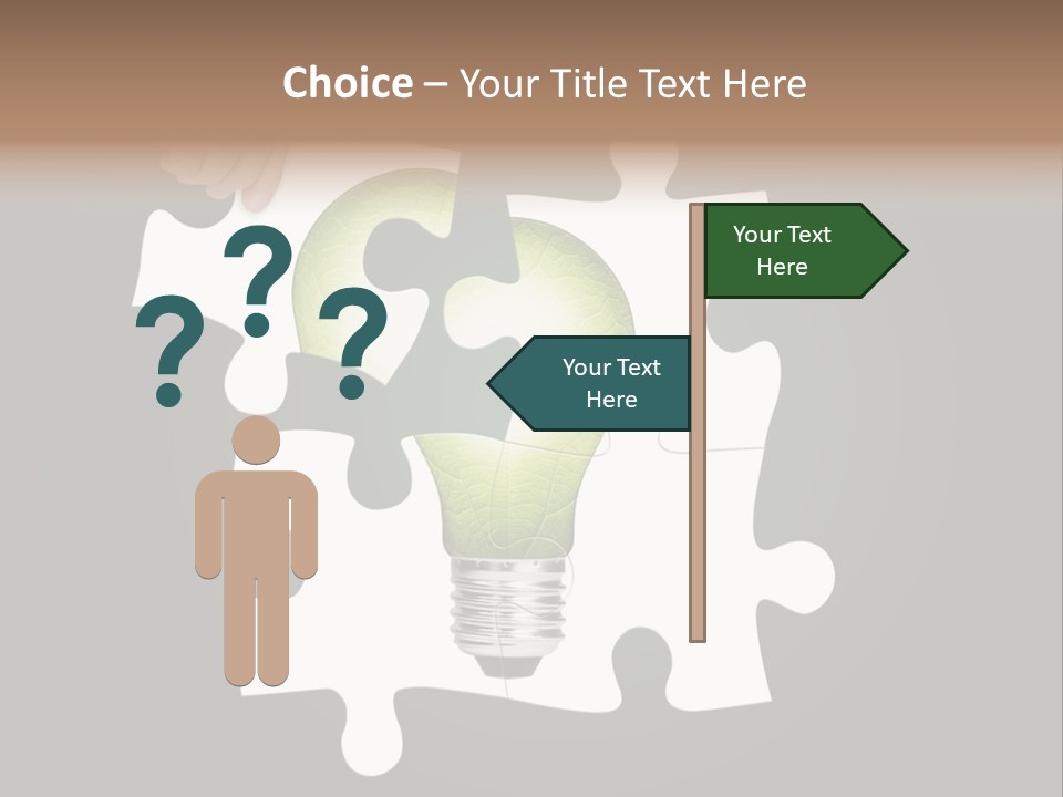 A Person Holding A Piece Of Puzzle With A Light Bulb PowerPoint Template