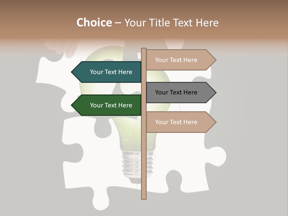 A Person Holding A Piece Of Puzzle With A Light Bulb PowerPoint Template