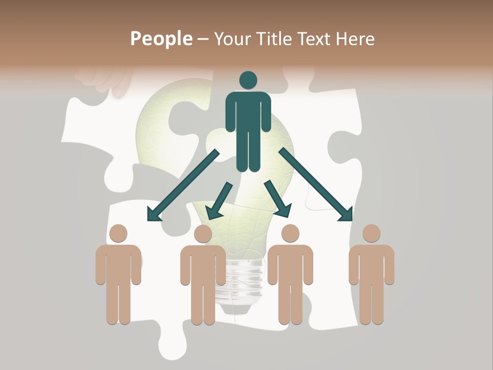 A Person Holding A Piece Of Puzzle With A Light Bulb PowerPoint Template