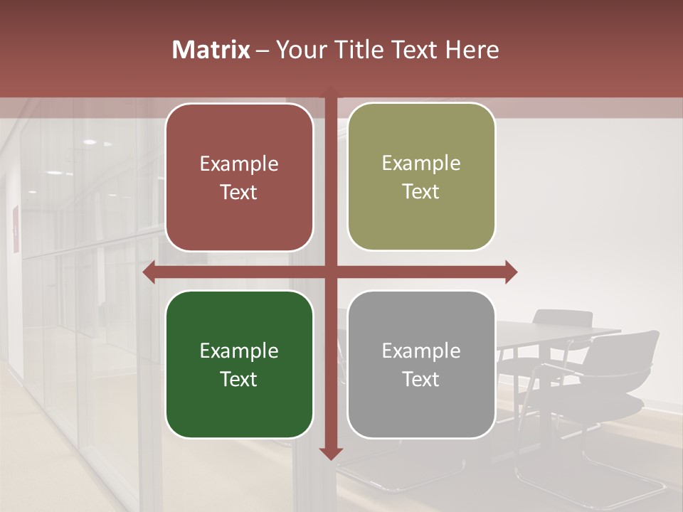 A Conference Room With A Table And Chairs PowerPoint Template