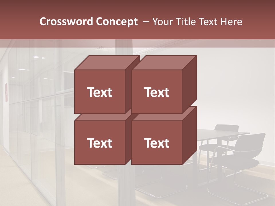 A Conference Room With A Table And Chairs PowerPoint Template