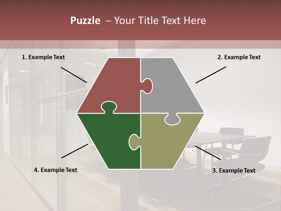 A Conference Room With A Table And Chairs PowerPoint Template