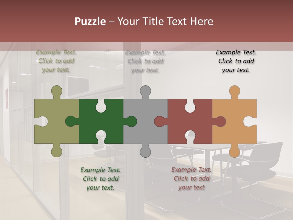 A Conference Room With A Table And Chairs PowerPoint Template