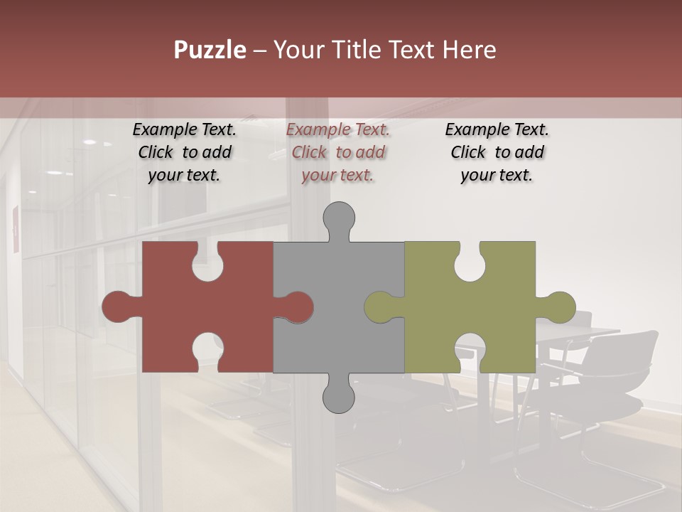 A Conference Room With A Table And Chairs PowerPoint Template