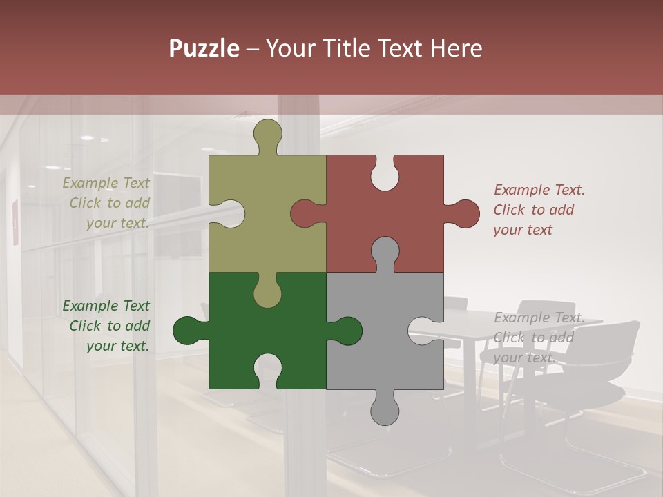 A Conference Room With A Table And Chairs PowerPoint Template