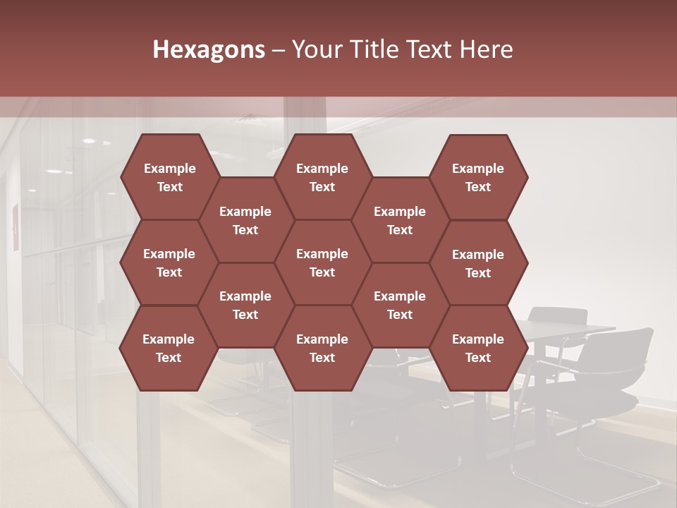 A Conference Room With A Table And Chairs PowerPoint Template