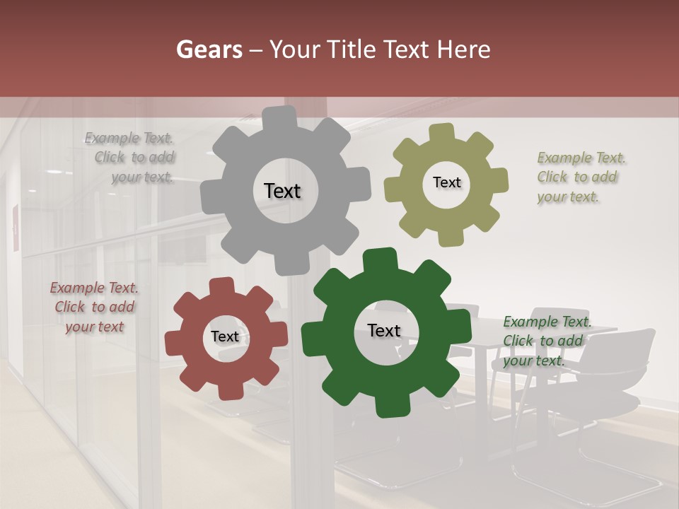 A Conference Room With A Table And Chairs PowerPoint Template