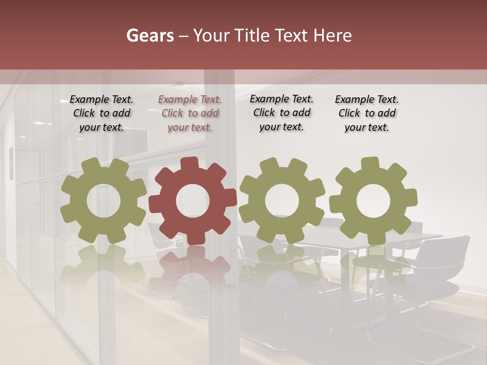 A Conference Room With A Table And Chairs PowerPoint Template