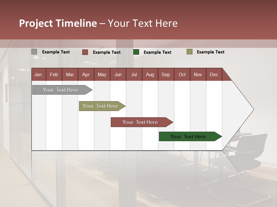 A Conference Room With A Table And Chairs PowerPoint Template