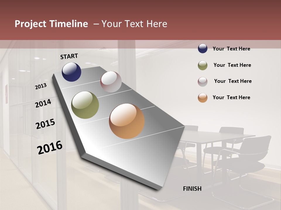 A Conference Room With A Table And Chairs PowerPoint Template