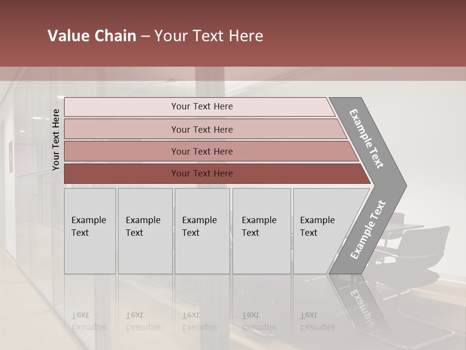 A Conference Room With A Table And Chairs PowerPoint Template
