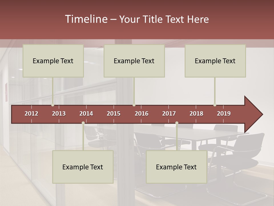 A Conference Room With A Table And Chairs PowerPoint Template