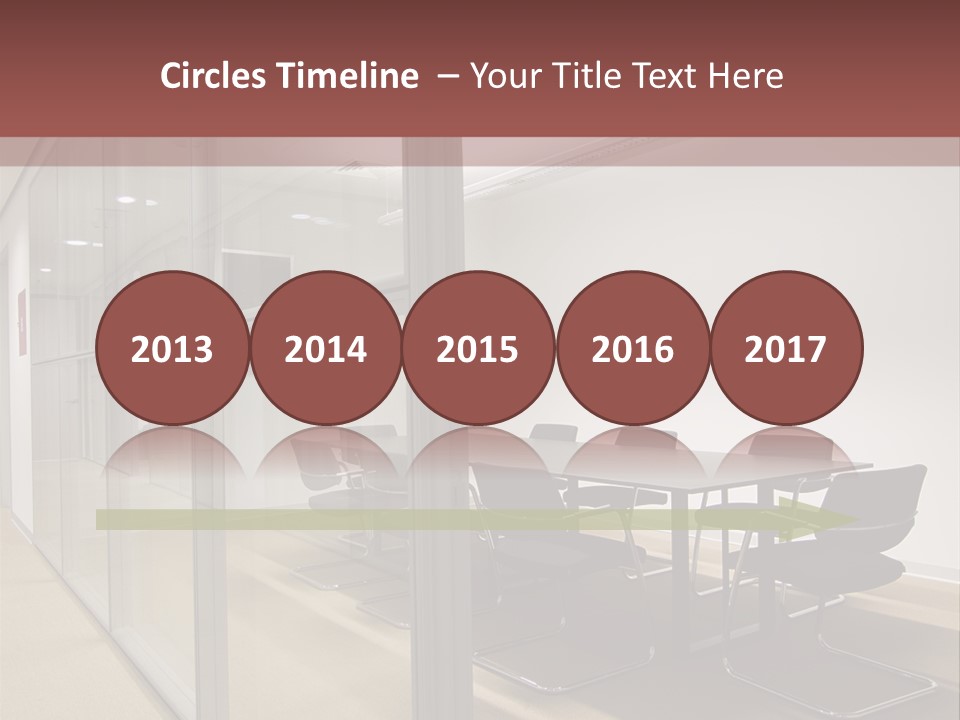 A Conference Room With A Table And Chairs PowerPoint Template