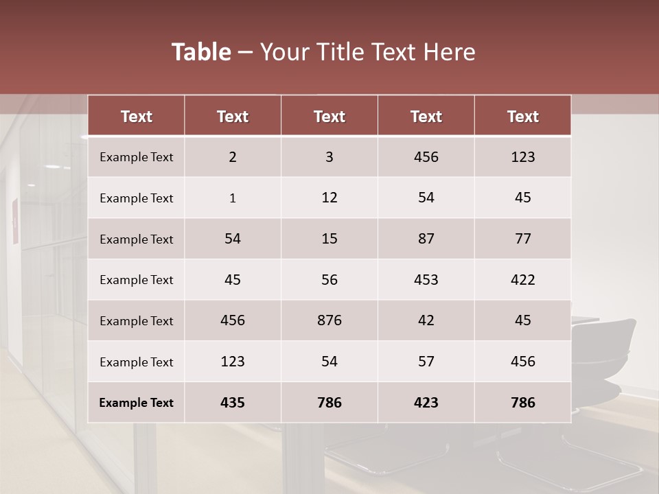 A Conference Room With A Table And Chairs PowerPoint Template
