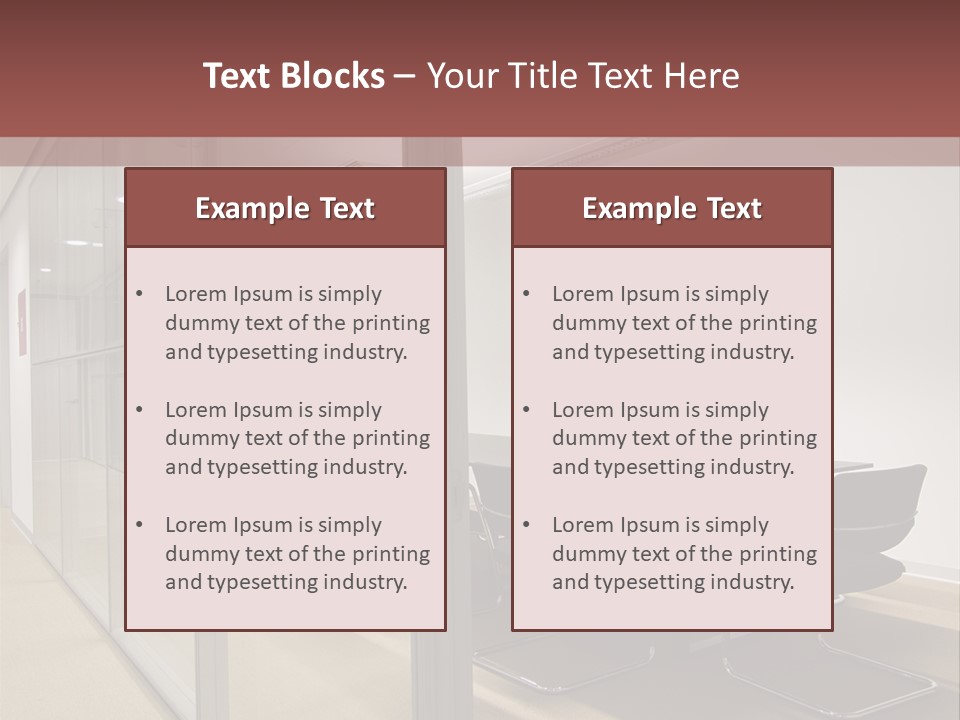 A Conference Room With A Table And Chairs PowerPoint Template