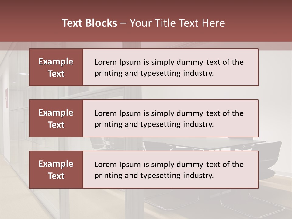 A Conference Room With A Table And Chairs PowerPoint Template