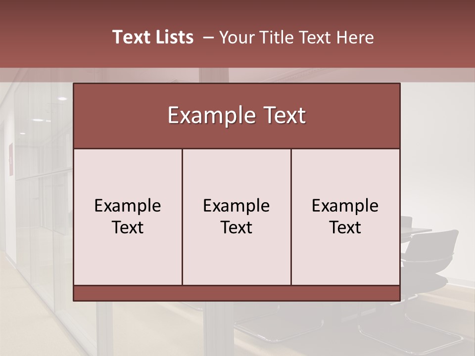 A Conference Room With A Table And Chairs PowerPoint Template