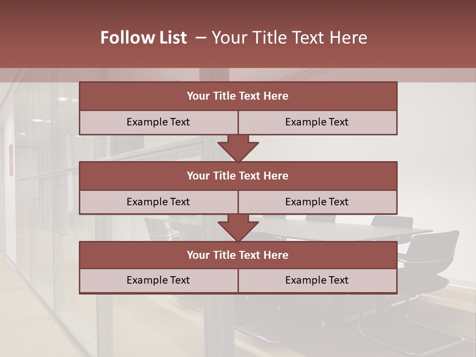 A Conference Room With A Table And Chairs PowerPoint Template