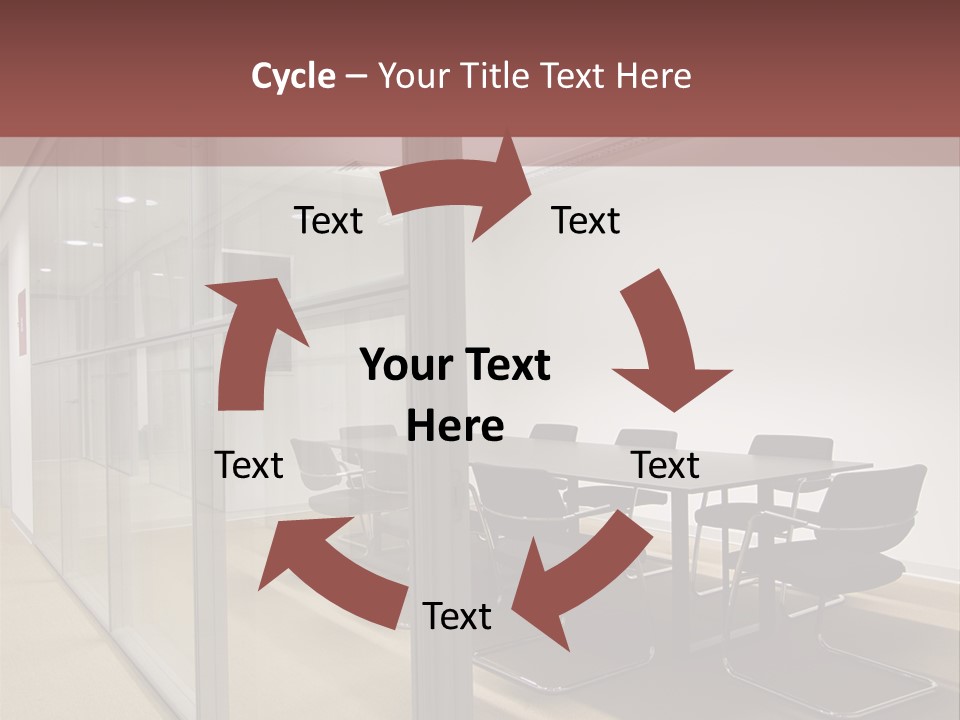 A Conference Room With A Table And Chairs PowerPoint Template