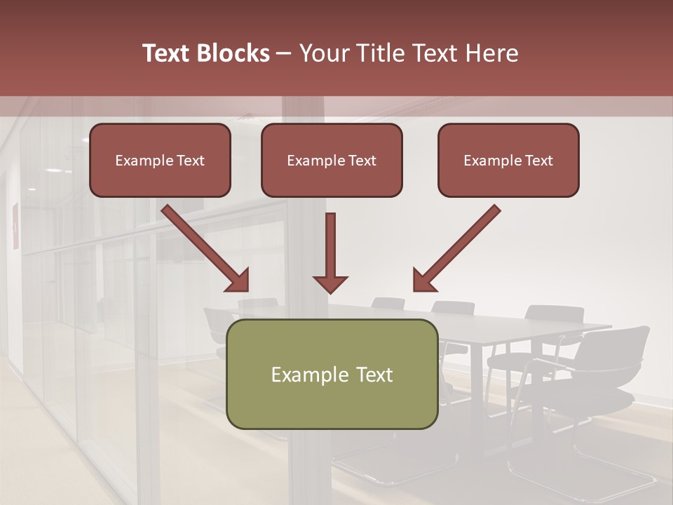 A Conference Room With A Table And Chairs PowerPoint Template