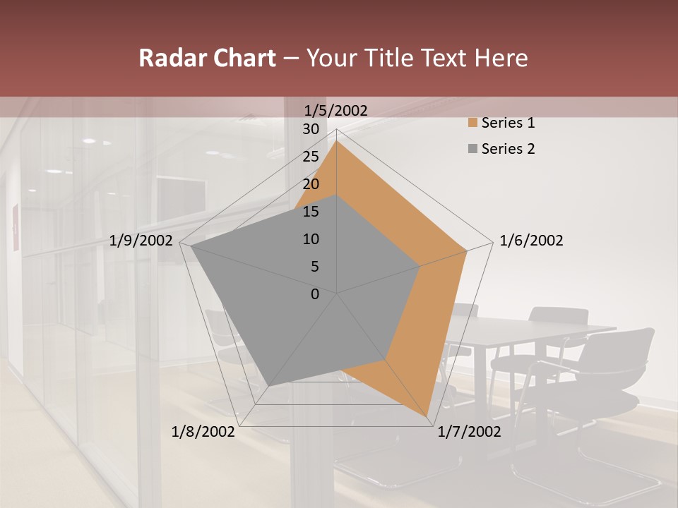 A Conference Room With A Table And Chairs PowerPoint Template
